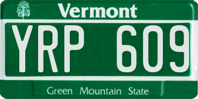 VT license plate YRP609
