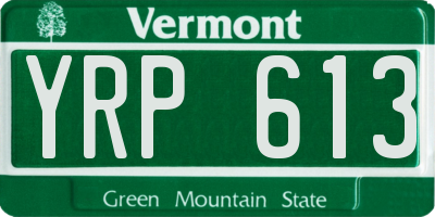 VT license plate YRP613