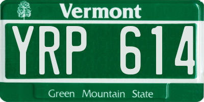VT license plate YRP614