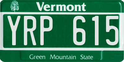 VT license plate YRP615