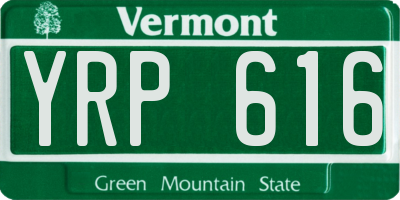 VT license plate YRP616