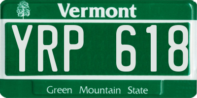 VT license plate YRP618