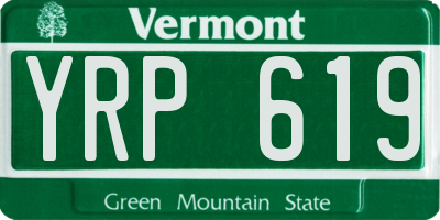 VT license plate YRP619