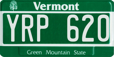 VT license plate YRP620