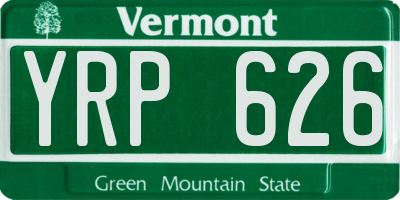 VT license plate YRP626