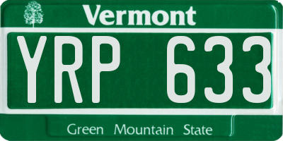 VT license plate YRP633