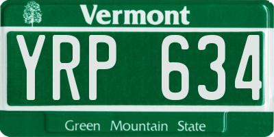 VT license plate YRP634