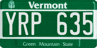 VT license plate YRP635