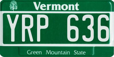 VT license plate YRP636