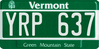 VT license plate YRP637