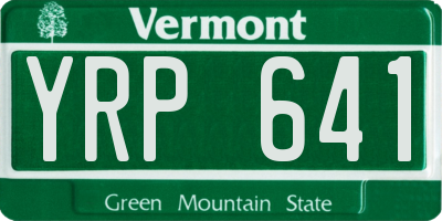 VT license plate YRP641