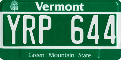 VT license plate YRP644
