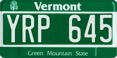 VT license plate YRP645