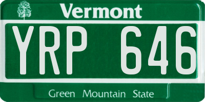 VT license plate YRP646