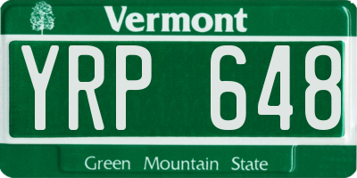 VT license plate YRP648