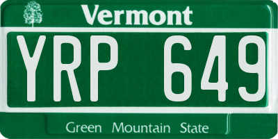 VT license plate YRP649
