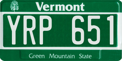 VT license plate YRP651