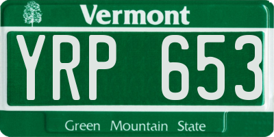 VT license plate YRP653