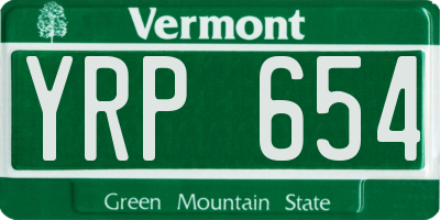 VT license plate YRP654