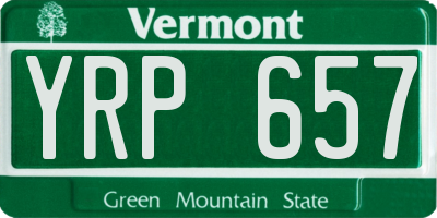 VT license plate YRP657