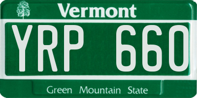 VT license plate YRP660