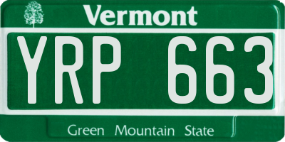 VT license plate YRP663