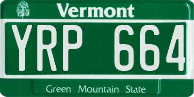 VT license plate YRP664