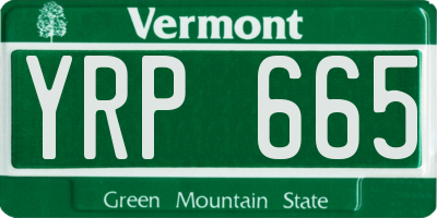 VT license plate YRP665