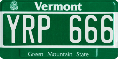 VT license plate YRP666