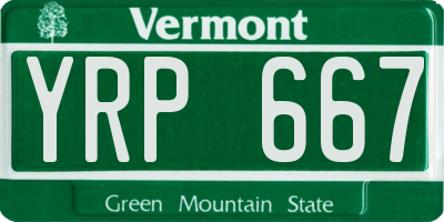 VT license plate YRP667