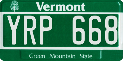 VT license plate YRP668