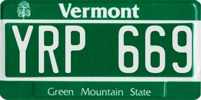 VT license plate YRP669