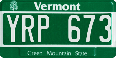 VT license plate YRP673