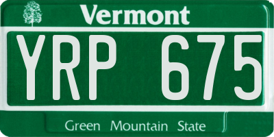 VT license plate YRP675