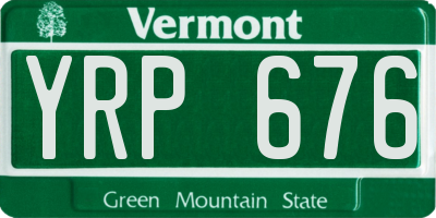 VT license plate YRP676