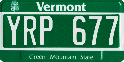 VT license plate YRP677