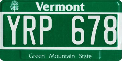 VT license plate YRP678