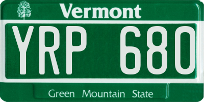 VT license plate YRP680