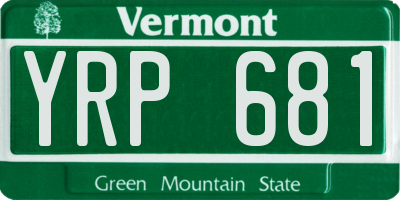 VT license plate YRP681