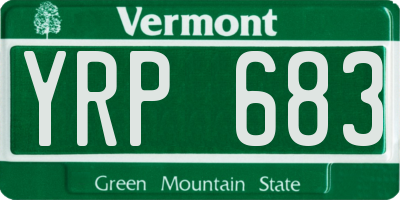 VT license plate YRP683