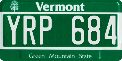 VT license plate YRP684