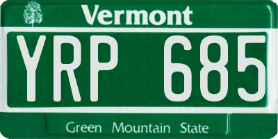 VT license plate YRP685