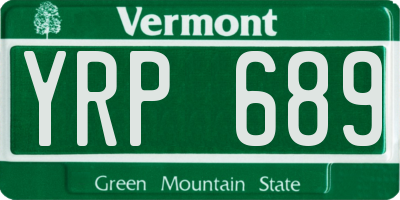 VT license plate YRP689