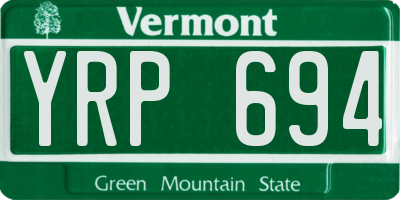 VT license plate YRP694
