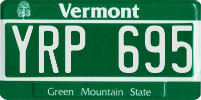 VT license plate YRP695