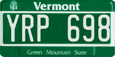 VT license plate YRP698