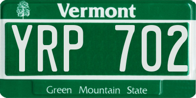 VT license plate YRP702