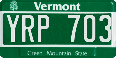 VT license plate YRP703