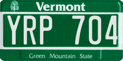 VT license plate YRP704