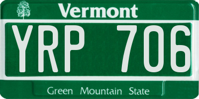 VT license plate YRP706